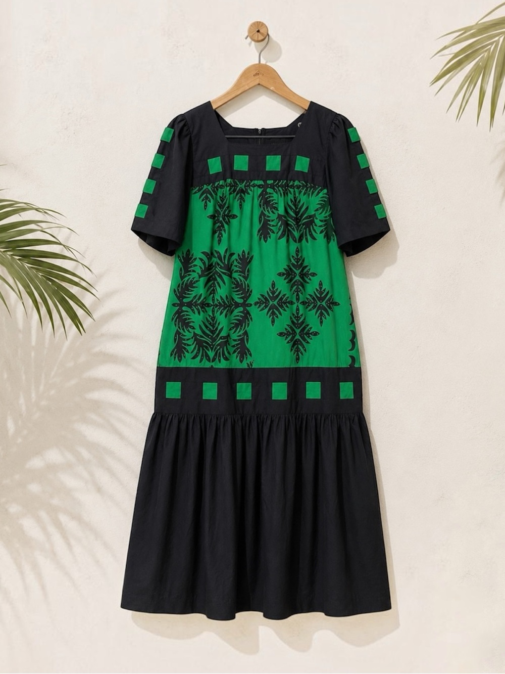 VINTAGE MAMO HOWELL Hawaiian Tropical Short Sleeve Maxi Dress